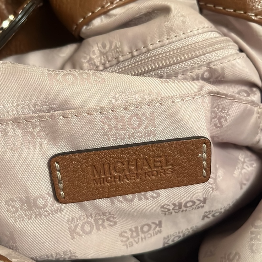 Michael by Michael Kors Brown Leather Satchel Crossbody - Picture 2 of 10